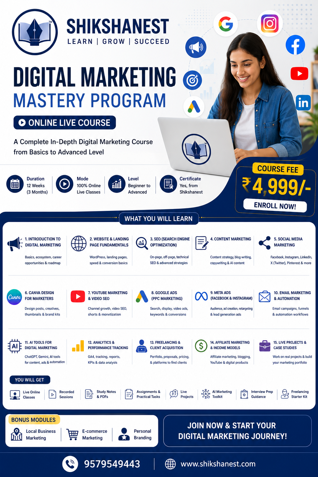 Shikshanest Certified Digital Marketing Course